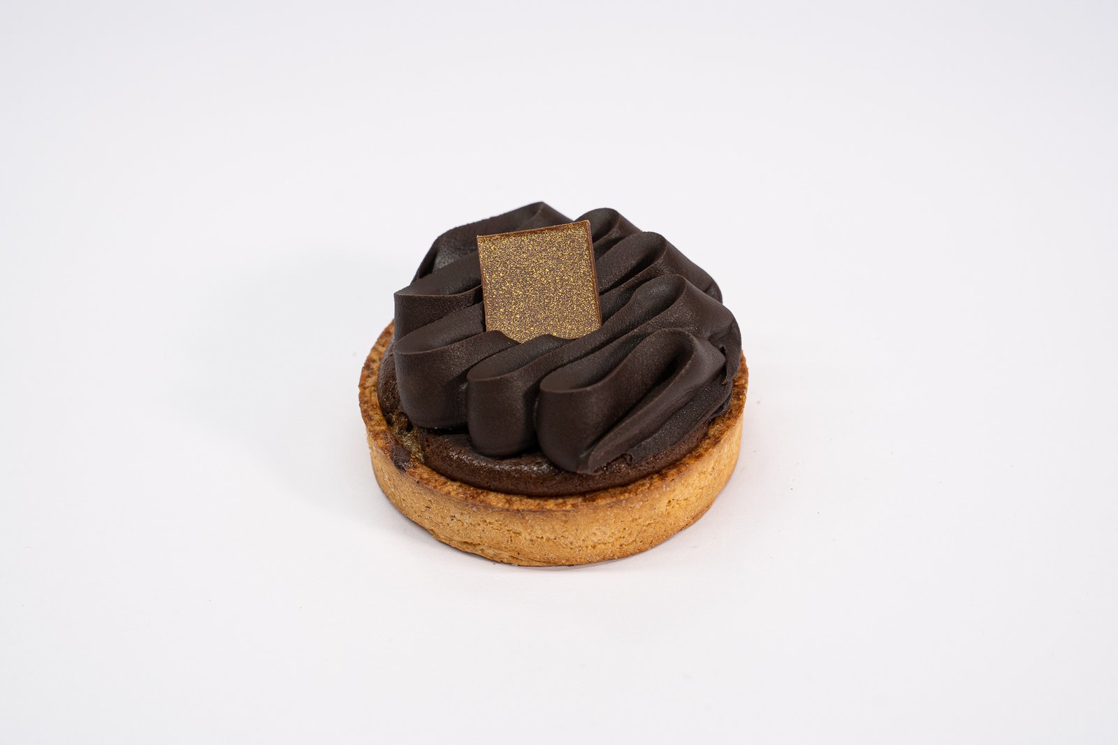 Pastel tartaleta de chocolate y plátano