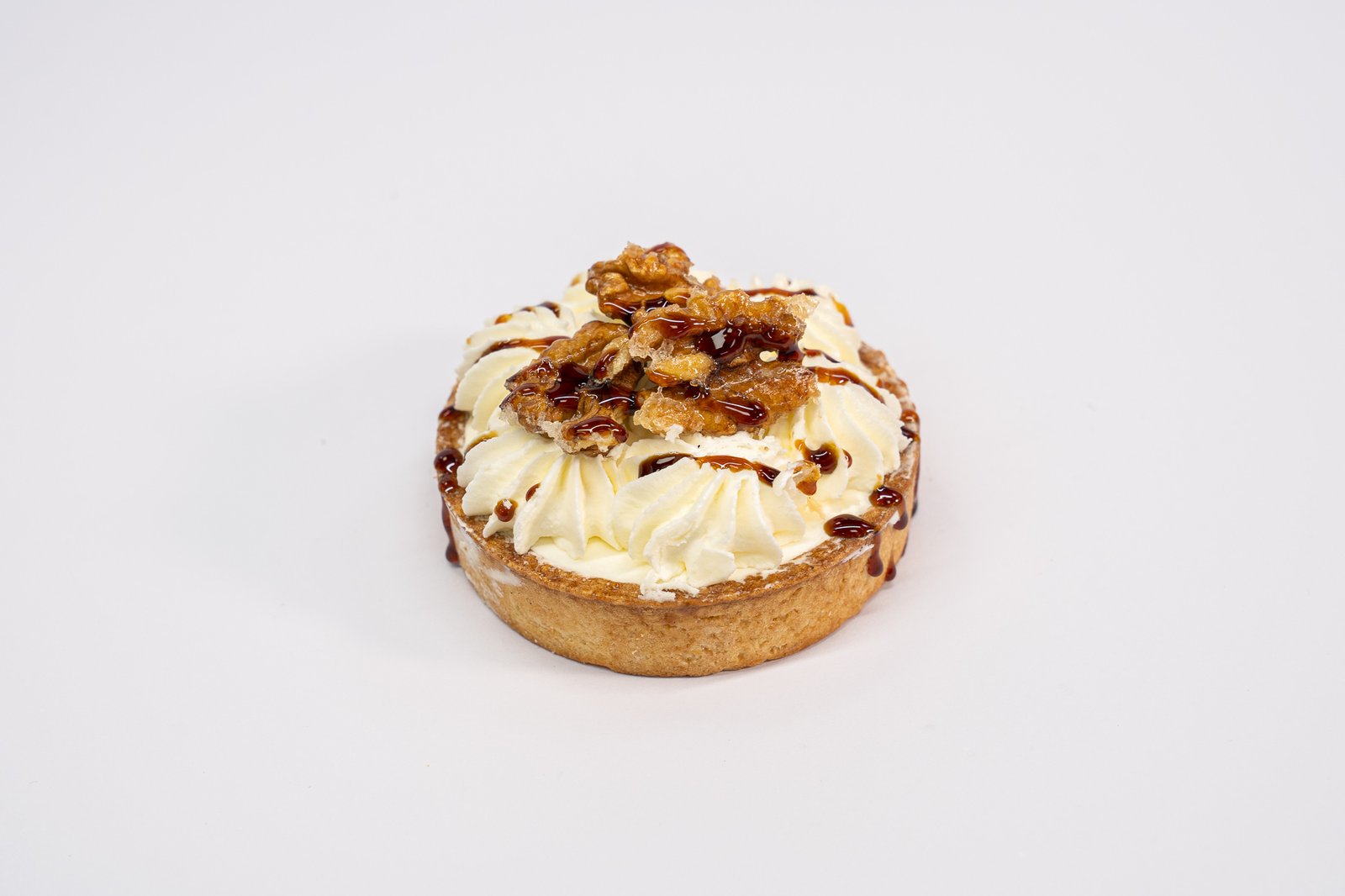 Pastel barca de nata y nuez